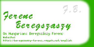 ferenc beregszaszy business card